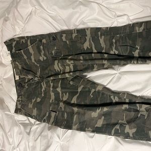high rise baggy camo joggers